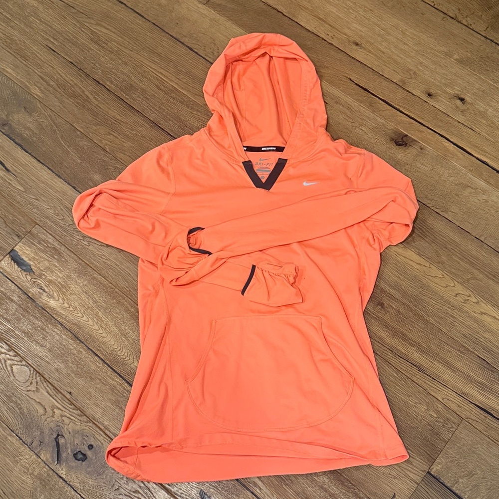 Nike Vibrant Orange Hoodie, hand covers and front pocket